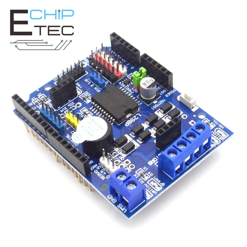 

Free shipping L298P PWM Speed Controller Dual High-Power Driver Bluetooth Interface Motor Shield Board for Arduino L298N Upgrade