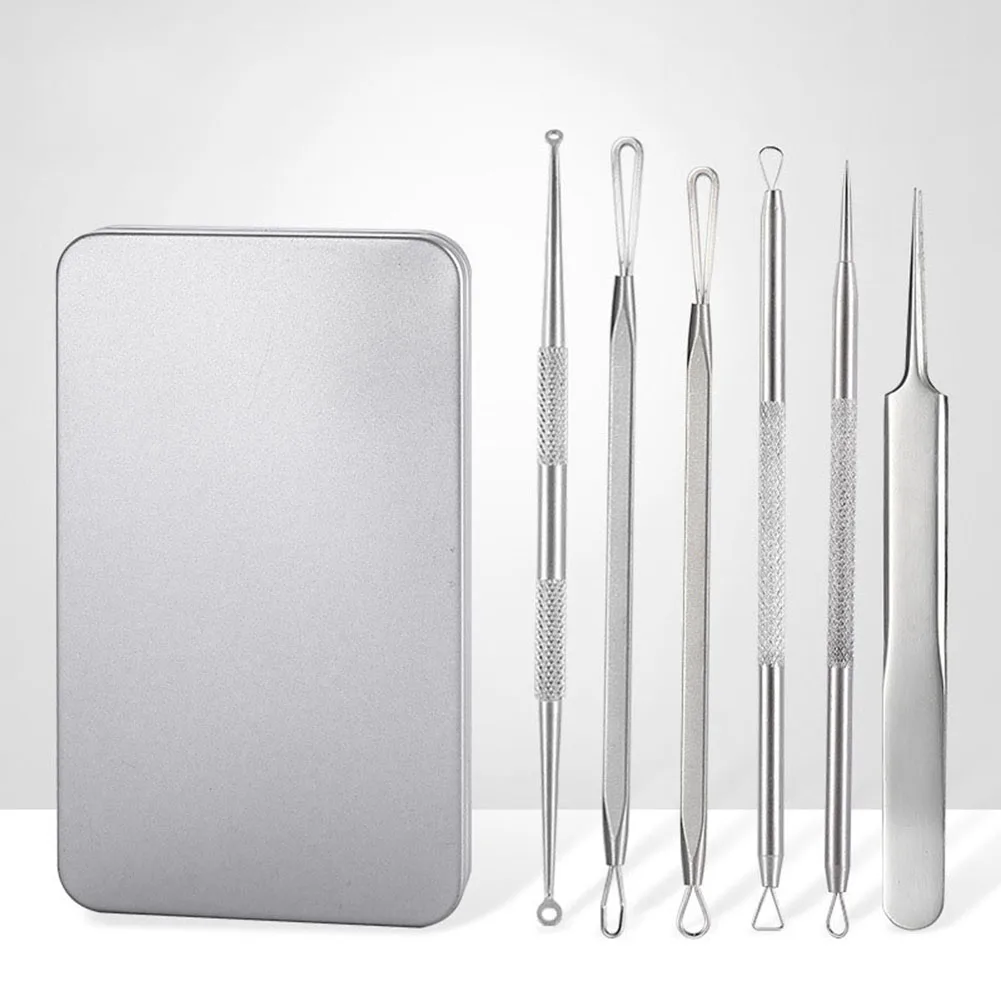 

Blackhead Remover Pimple Tool Kit Stainless Steel Acne Blackhead Whitehead Comedone Extractor Tool for Nose Face Cleaning kit