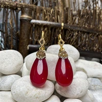 european and american style red dyed jade earrings earrings womens personality trend jewelry