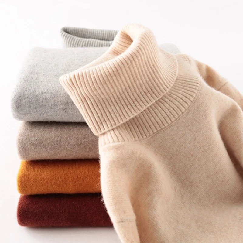 

Cashmere Sweater Women Turtleneck Sweaters 100% Pure Merino Wool Autumn Winter New Warm Soft Knitted Pullover Female Jumper Tops