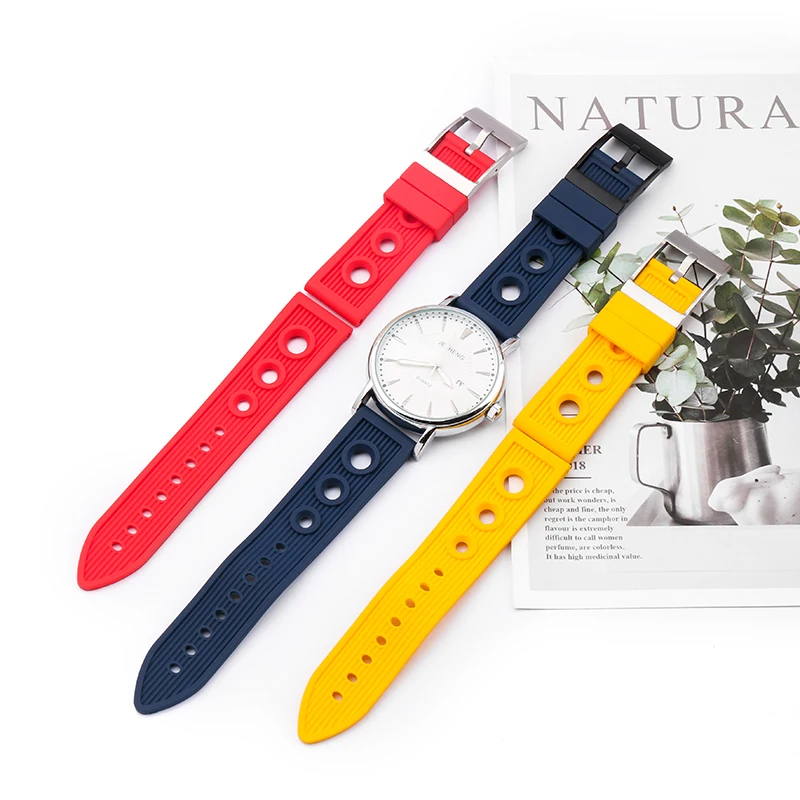 Watch accessories Rubber strap suitable for Breitling series needle buckle 22 24mm unisex outdoor sports strap