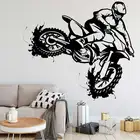 Наклейки на стену для мотокросса, трюки, шоу, Мотогонки, внедорожники, гоночные мальчики, украшение для двери, виниловые наклейки MT16