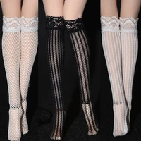 16 scale sexy lace edge mesh stripe high stockings and calf socks model fit 12 action figure body dolls