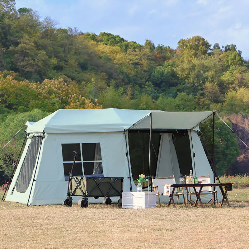 

Outdoor Camping Two-room Fully Automatic 5-8 People Large Tent Rain And Sun Protection Family Big Tent Camping Sleeping Gear