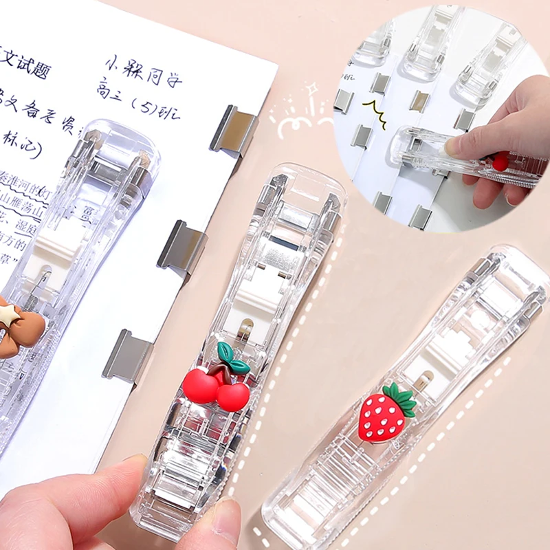 

1 шт., прозрачный степлер с нажимным зажимом для документов