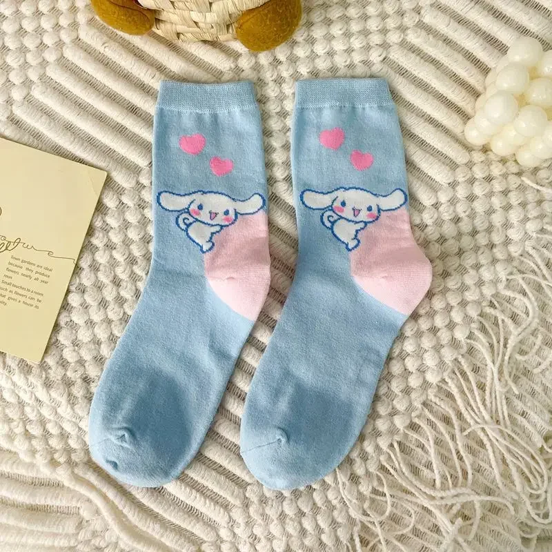 5 пар хлопковых носков Sanrio Cinnamoroll на тему унисекс с милым мультяшным животным