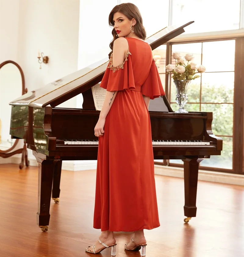 Abaya Dubai Turkey Muslim Party Dress Islam Clothing Caftan Marocain Evening Dresses For Women Robe Longue Musulmane Femme