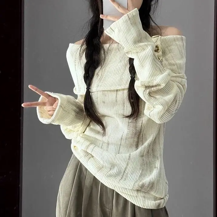 Gaganight женский корейский шикарный высококлассный вязаный свитер 2024 Ранняя осень