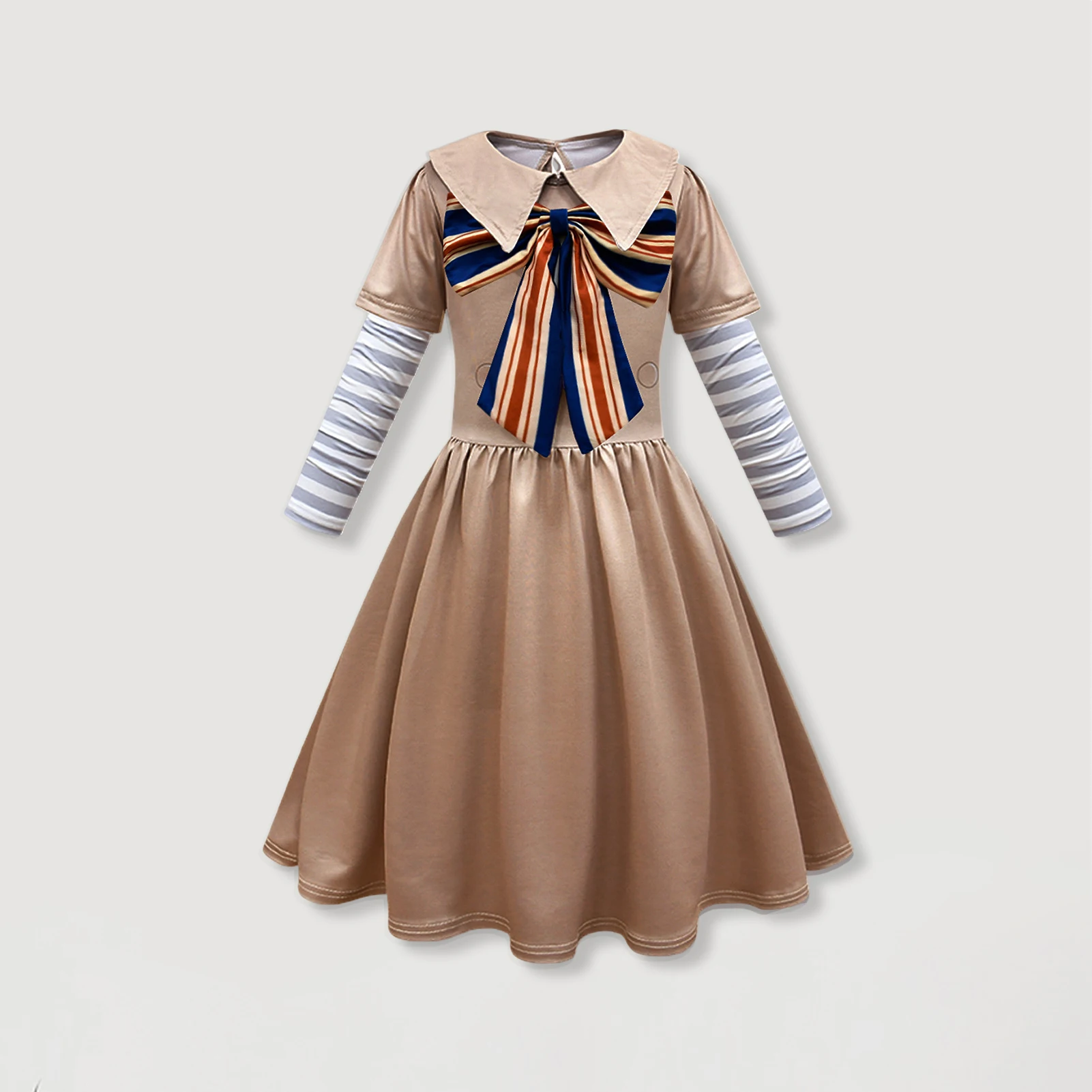 

Girls Halloween Costume Outfit Hollow Out Vintage Style School Uniform Style Lapel Collar Role Playing Clothing Party Outfit