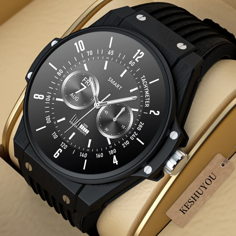 

KESHUYOU G9 Smart Watch For Men Full Round Screen Alway on Display Clock Sport Fitness Tracker Heart Rate Women Watch For Phone