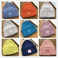 2022 ac studios mens and womens winter hats wool blend knit wool smile matching hats womens knit bonnets womens hats 2022 a1