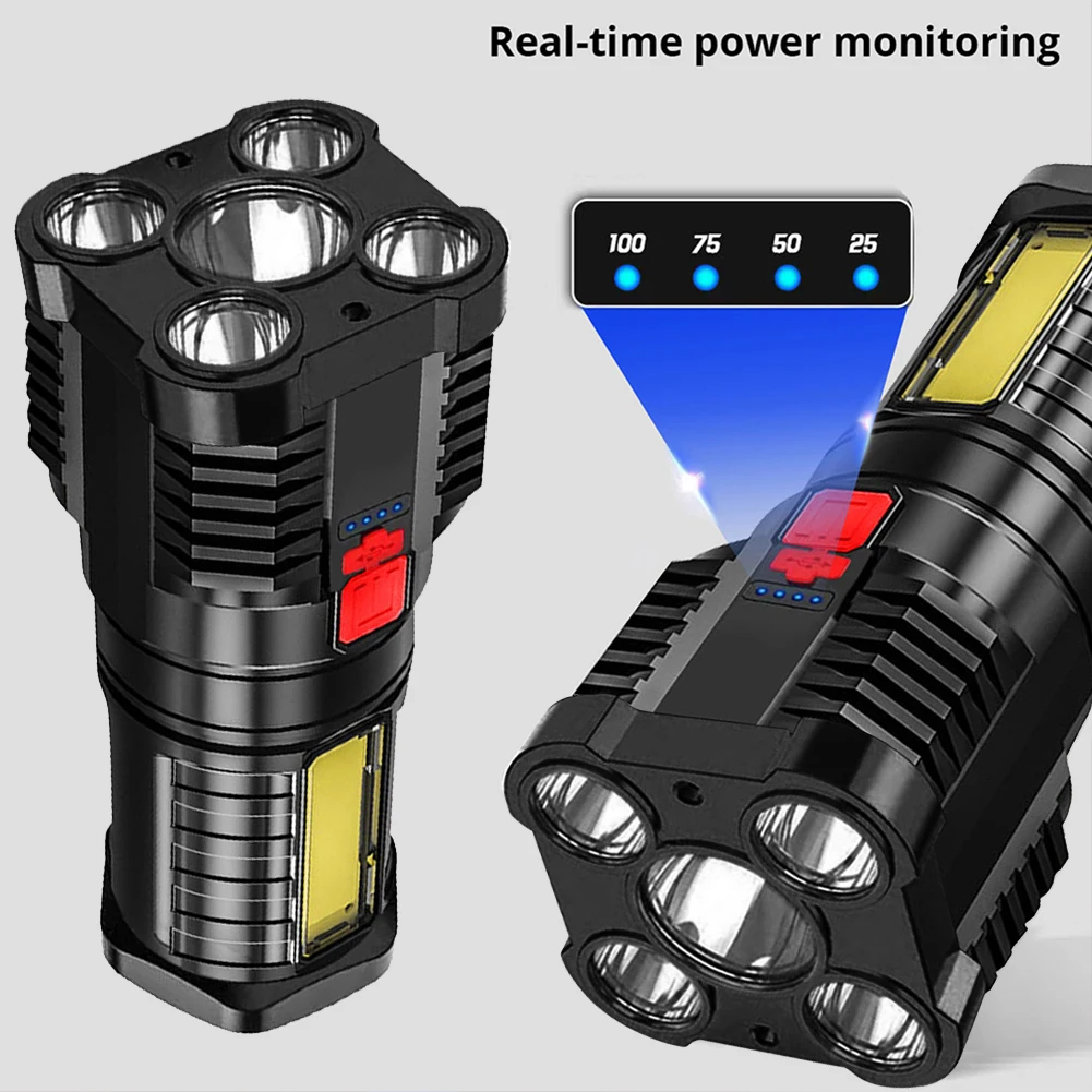 

COB Emergency Lamps Waterproof Powerful Flashlight 500LM 4 Lighting Modes Rechargeable for Outdoor Camping for Fishing Hiking