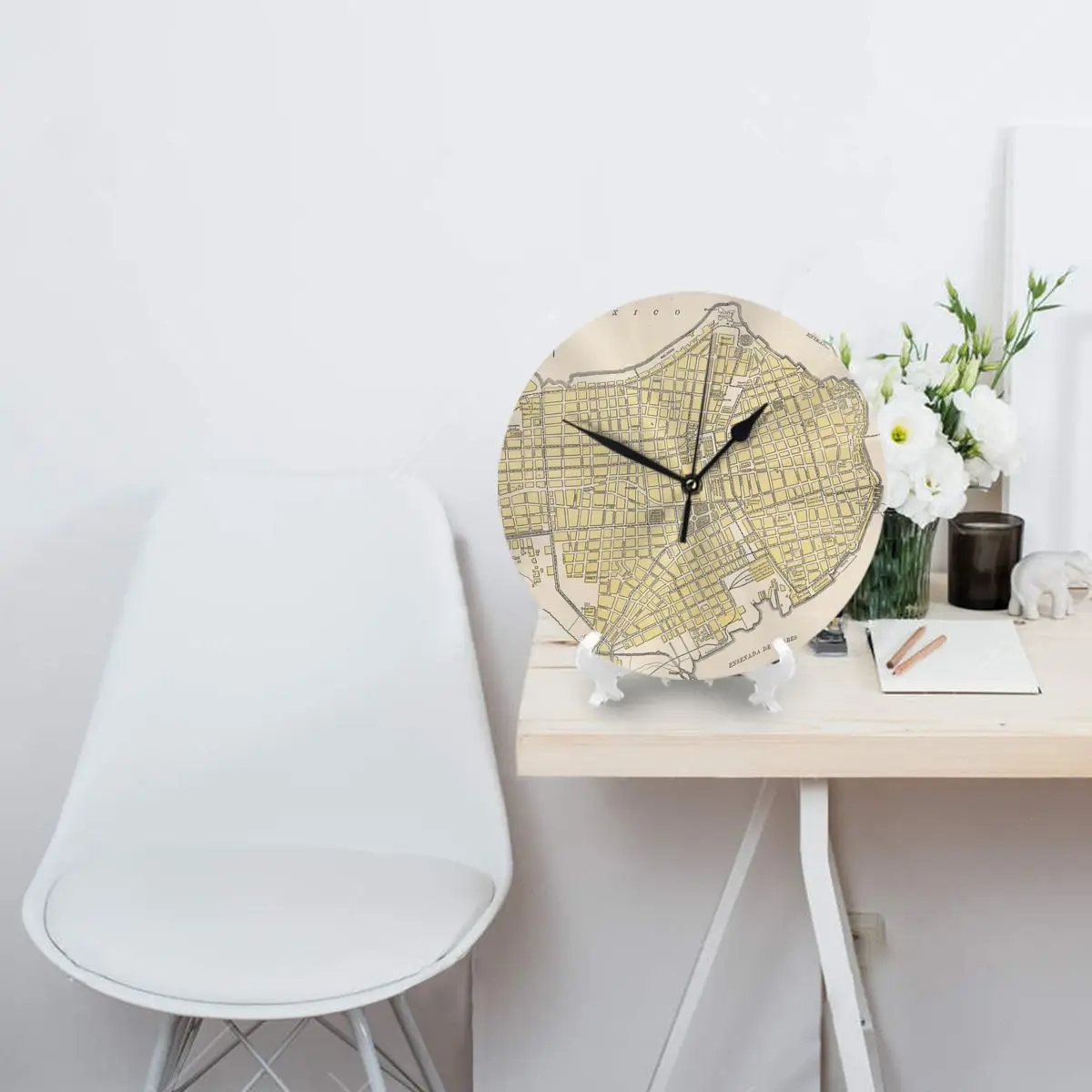 Винтажные круглые Настенные часы с изображением карты Гавана и Кубы (1905)