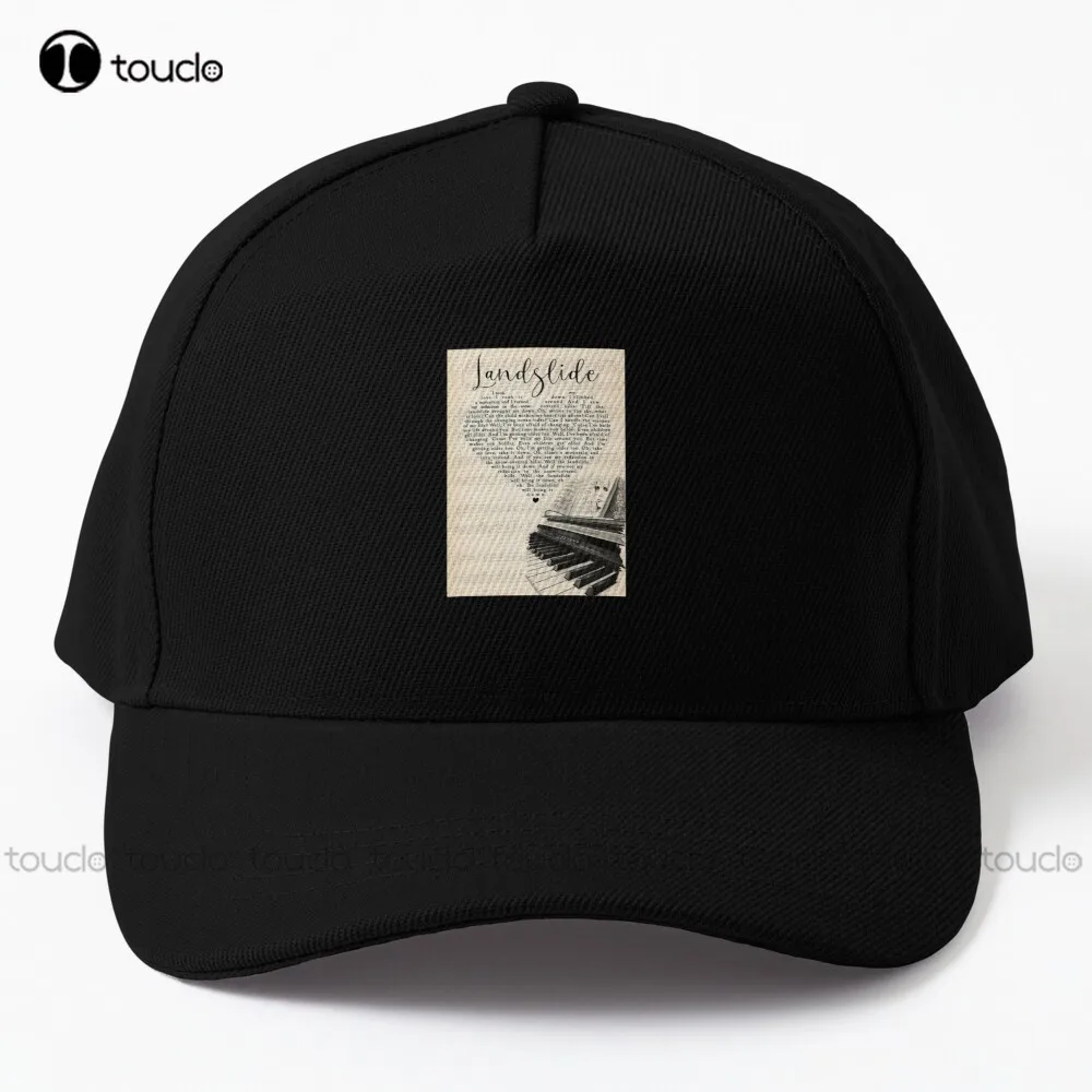 

Fleetwood Mac - Landslide Lyrics With Piano Wall Art Classic Baseball Cap Graduation Cap Street Skateboard Harajuku Denim Color