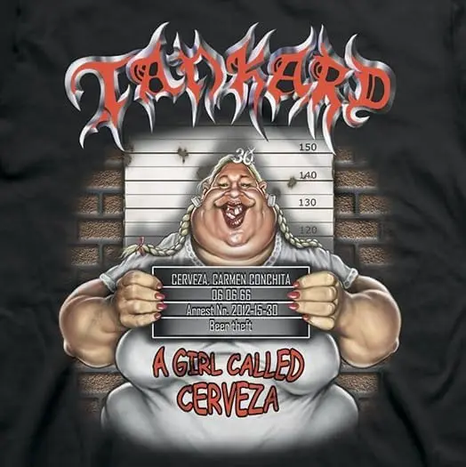 Мужская футболка Tankard A Girl с принтом спереди и сзади коротким рукавом графическим