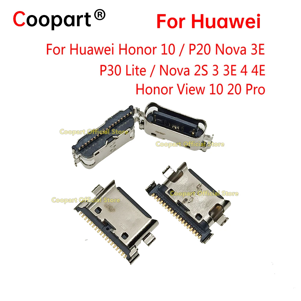 

5-100pcs Type Connector jack Dock Charging Port Socket For Huawei Honor 10 / P20 / P30 Lite / Nova 2S 3 3E 4 4E / View 10 20 Pro