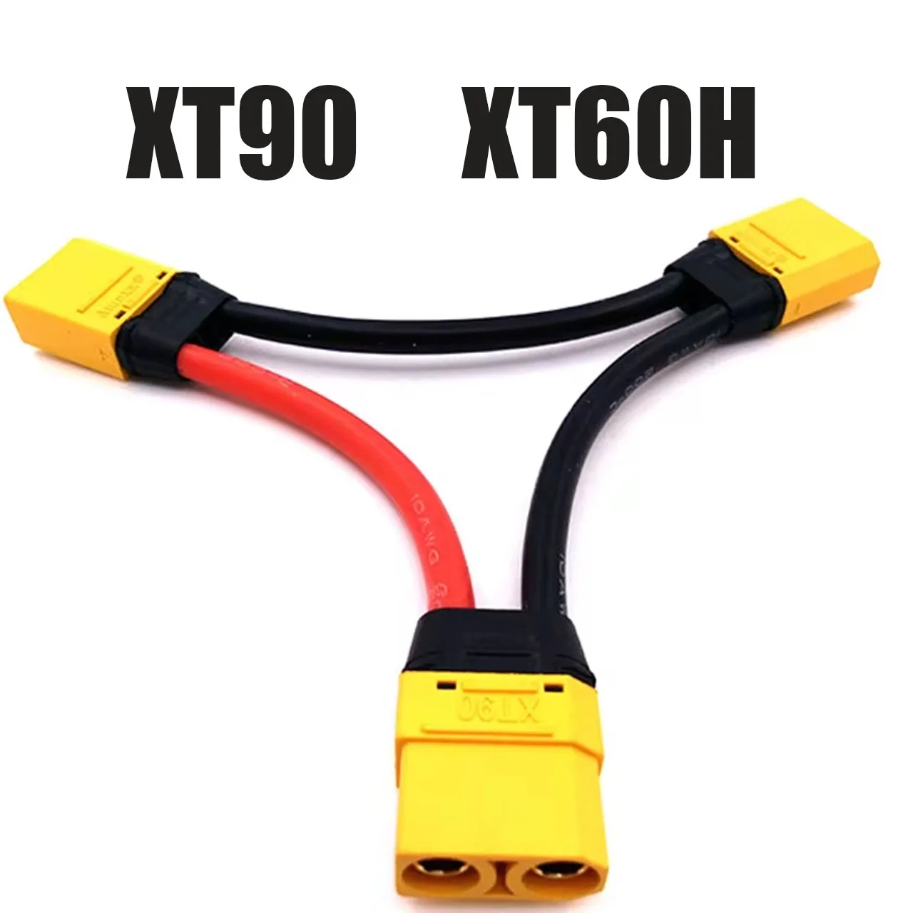 Фото Разъем Amass XT90 XT60H в жгуте серии 10/14AWG, силиконовый провод, 1 гнездо на 2 штекера, кабель-переходник для аккумулятора Lipo №2