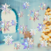 christmas decorations symphony paper snowflake string six piece pendant shopping mall window hanging snowflake charm