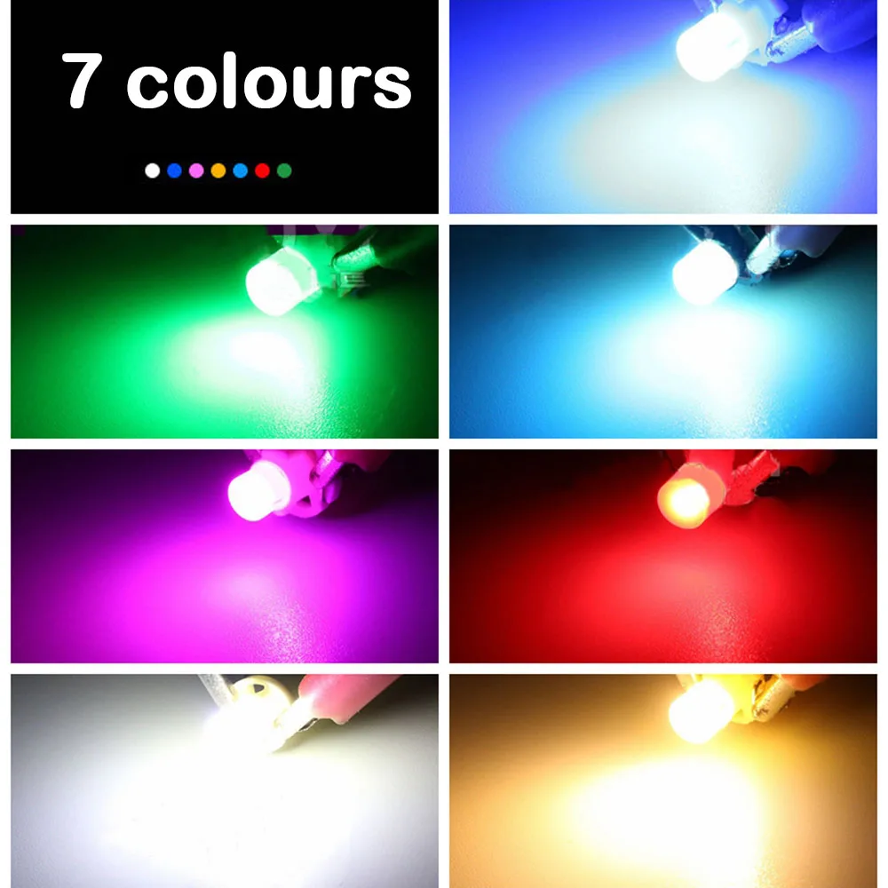 Фото 10 шт., автомобисветодиодный светодиодные лампы T3 T4.2 T3 T4.7 COB 12 В №5