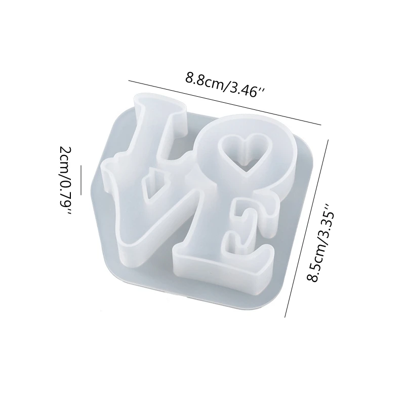 

652F Irregular Love Word Pendant Ornament Silicone Mold Letter Sign Epoxy Casting Mould for DIY Art Crafts Desk Table Home Gift