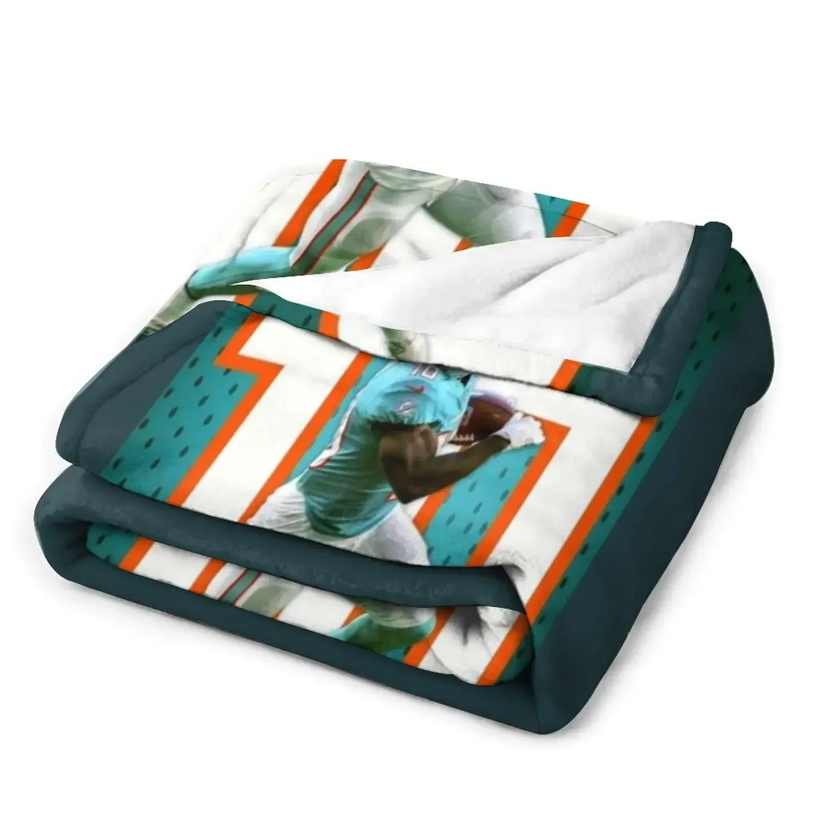 Спиральное одеяло Tyreek Hill Dolphins мягкие плюшевые клетчатые меховые одеяла для