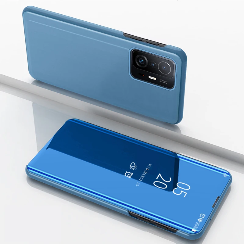 

Роскошный умный зеркальный флип-чехол для Xiaomi 10i 11 11Lite 11T Pro, чехол с подставкой и держателем