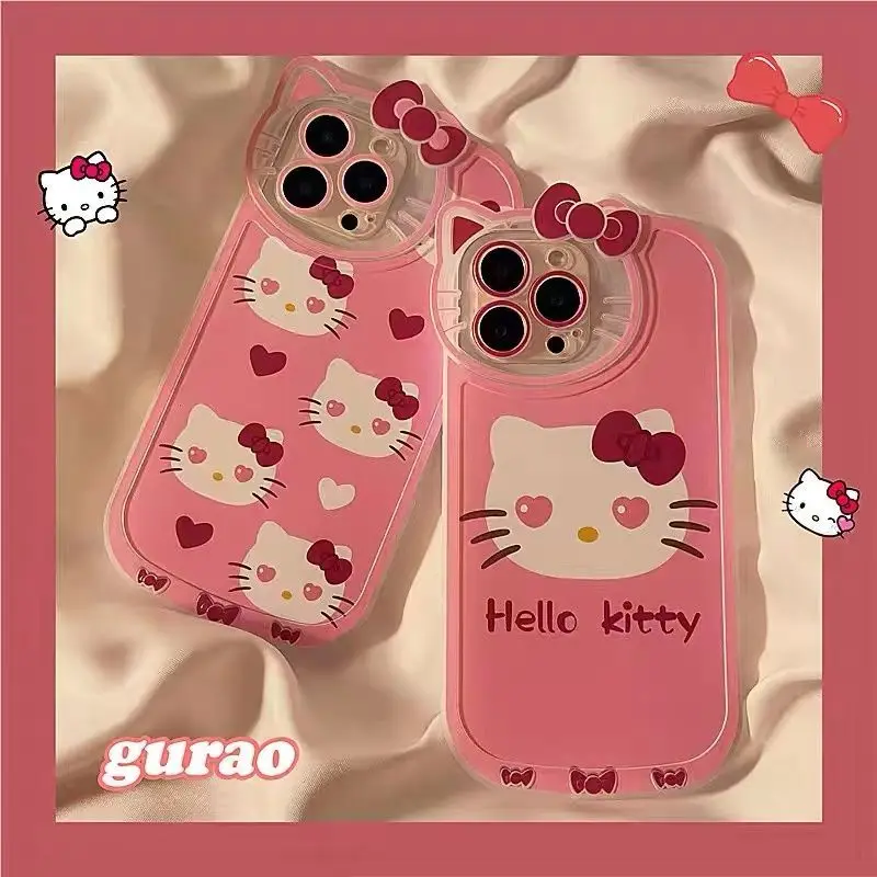 

Cute Hello Kitty Cartoon Phone Case for Iphone13promax/11/12/Xs/XR Silicone All-Inclusive Women's Phone Case