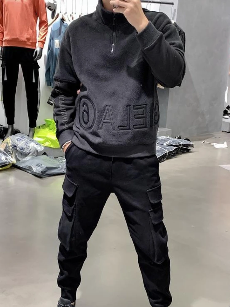 

Свитшоты для мужчин с надписью, Мужская одежда, пуловер с молнией на половину, безразмерный Топ, добро пожаловать в сделку, высокое качество, бесплатная доставка, предложение на осень