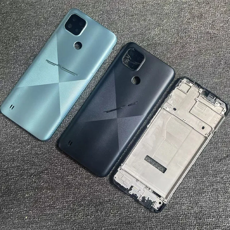 

Полный корпус для Realme C21 задняя крышка аккумулятора задняя фоторамка ближняя рамка + кнопка регулировки громкости стекло для камеры