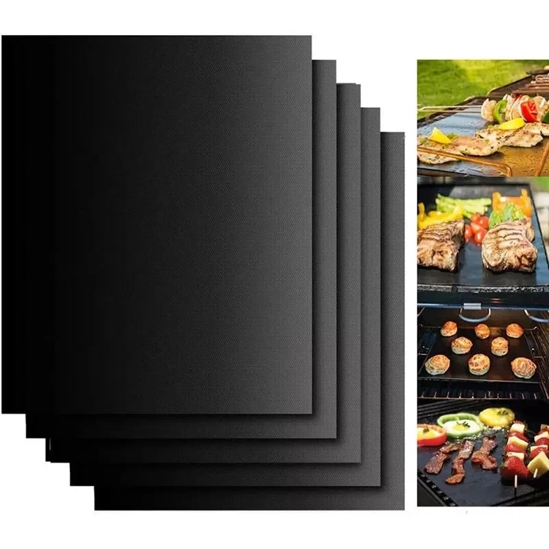 Non-stick BBQ Grill Mat Barbecue Baking Mat BBQ Tools Reusable Liner Cooking Grilling Sheet Heat Resistance Cleaned Kitchen Tool