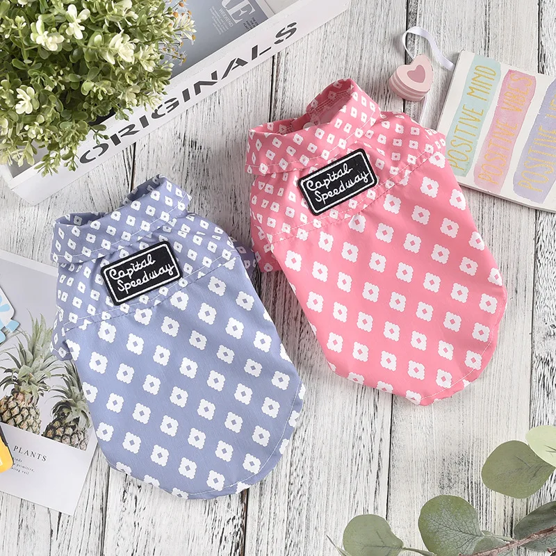 

Рубашка для маленьких щенков, летняя, красная и синяя, 2022