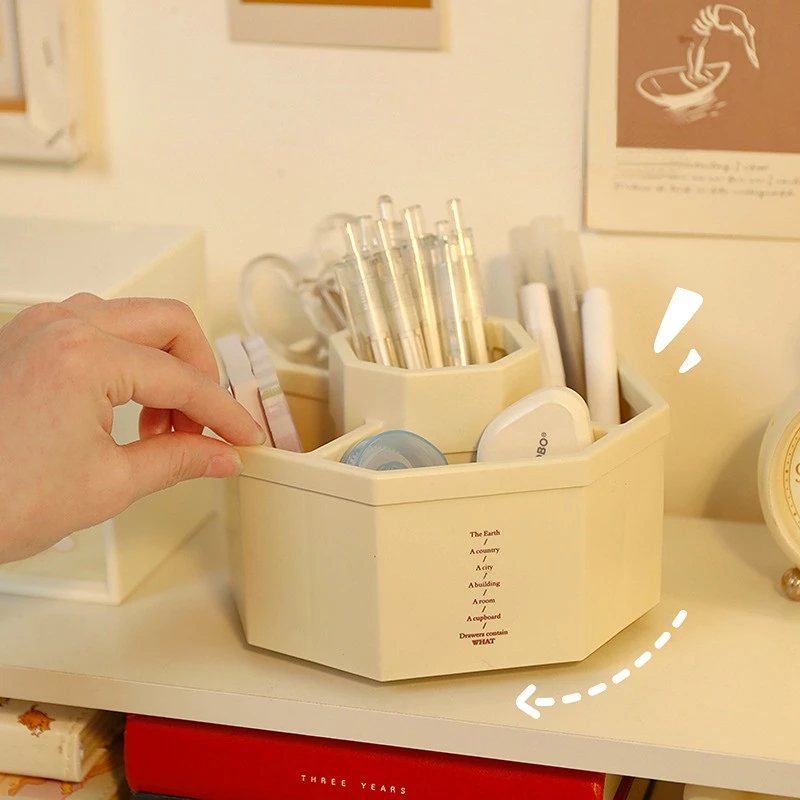 

Многофункциональный держатель для ручки, вращающийся на 360 градусов, настольный контейнер для хранения, органайзер для карандашей, школьны...