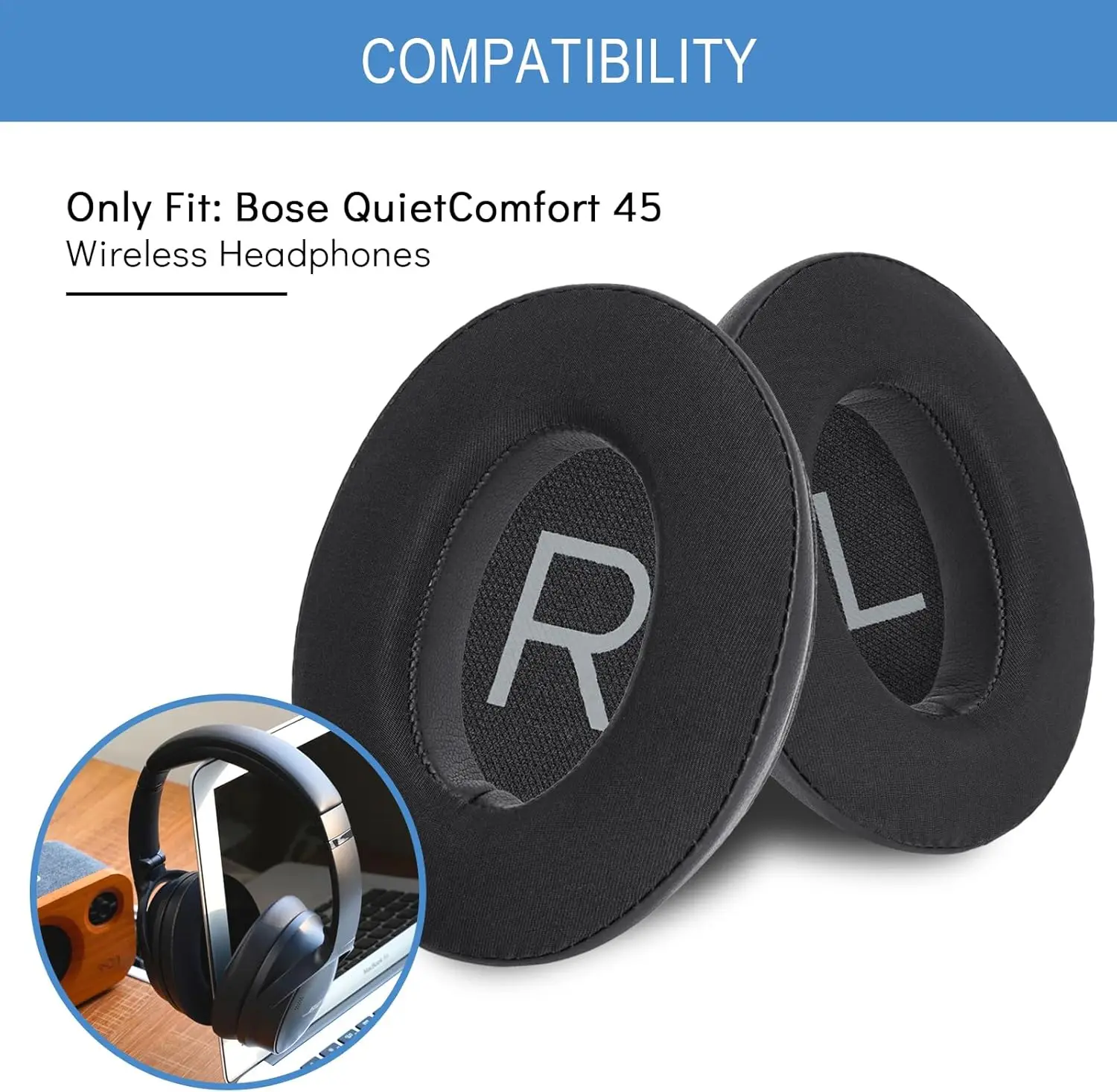 Сменные охлаждающие гелевые подушечки для наушников Bose QC45 сменные QuietComfort 45 шелк