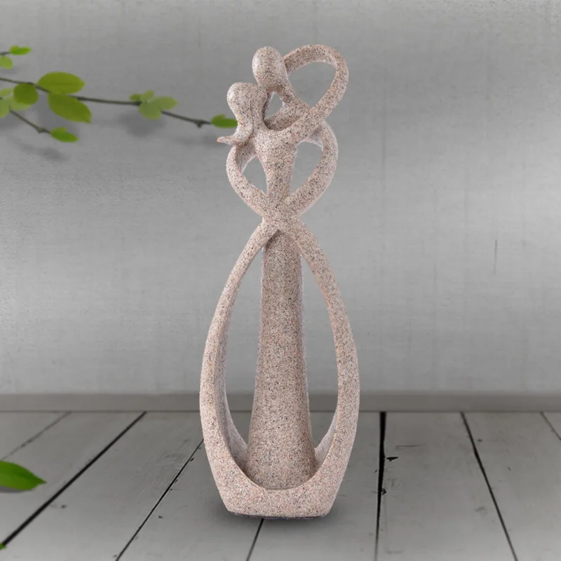

Sandstone Kissing Lover Statuettes Wedding Statue Decoration Anniversary Souvenirs Figurines Ornaments For Home Gift 23cm WJ526