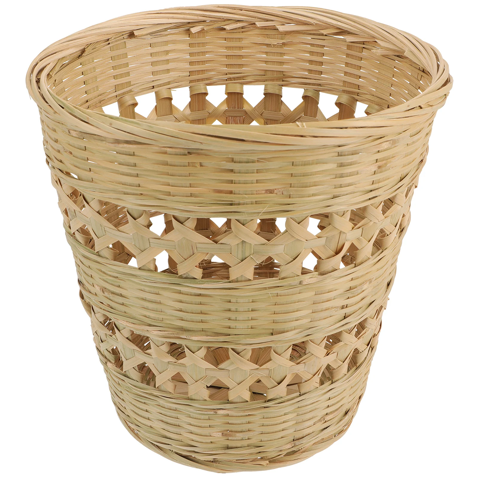 

Basket Trash Can Woven Bin Wicker Rattan Garbage Waste Flower Wastebasket Planter Storage Egg Holder Rustic Farmhouse Paper