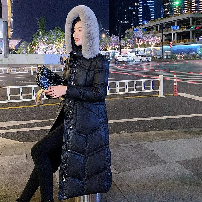 Down Cotton Jacket Women 2022 Winter New Fashion Loose Casual Bread Padded Coat Female Large Size Long Fur Collar Thick Parkas