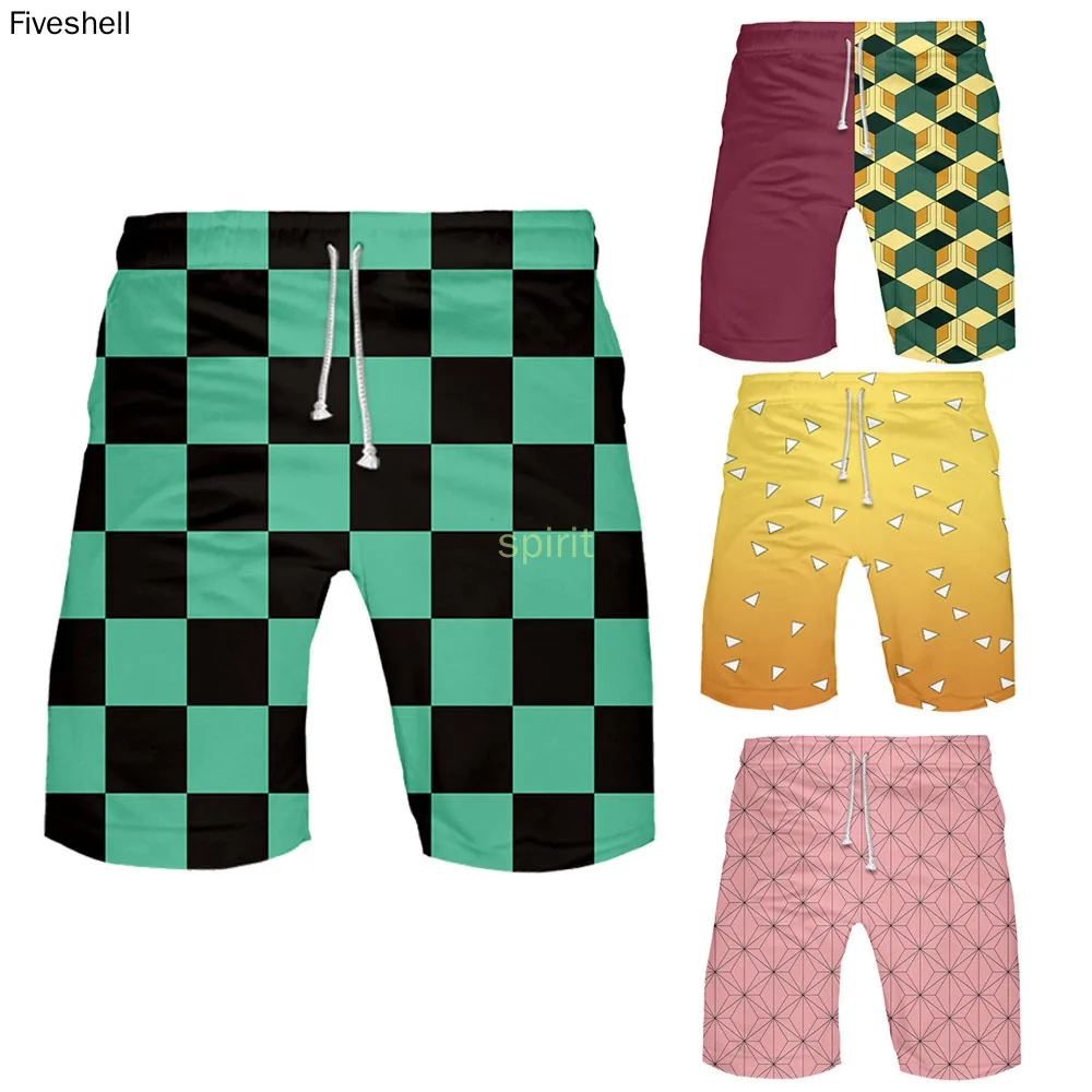 

2022 Japanese Ghost Slayer Blade Series Kitchen Gate Tanjiro 3D Digital Printing Shorts Beach Shorts