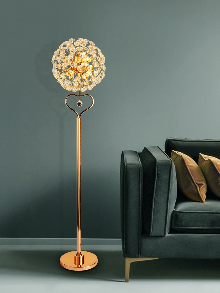

Simple Modern Light Luxury Crystal Living Room Starry Floor Lamp Personality Nordic Dandelion Bedroom Light