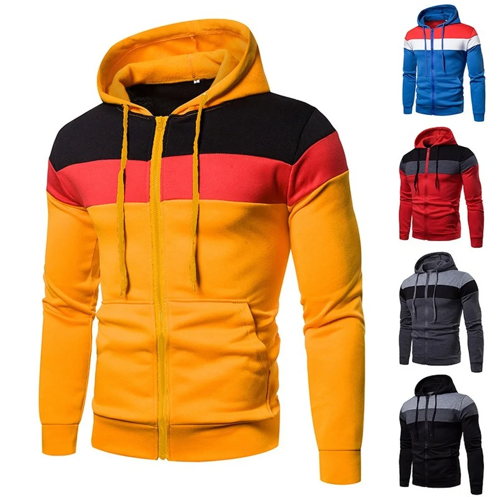 

Men's Colorblock Slim Fit Athleisure Cardigan Hoodie