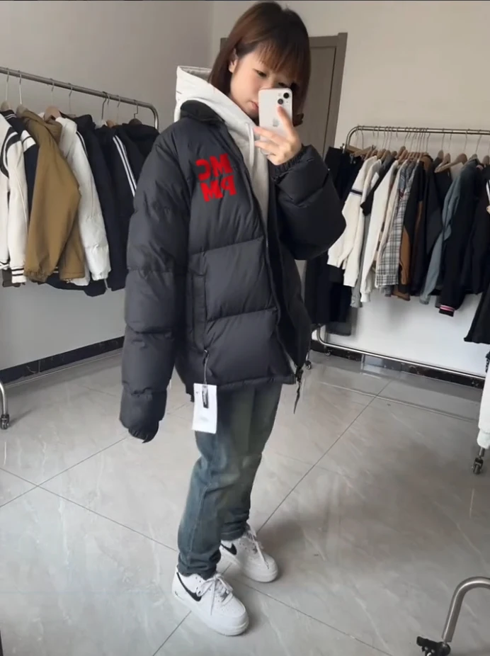 Национальная мода американский винтажный простой пуховик с воротником-стойкой