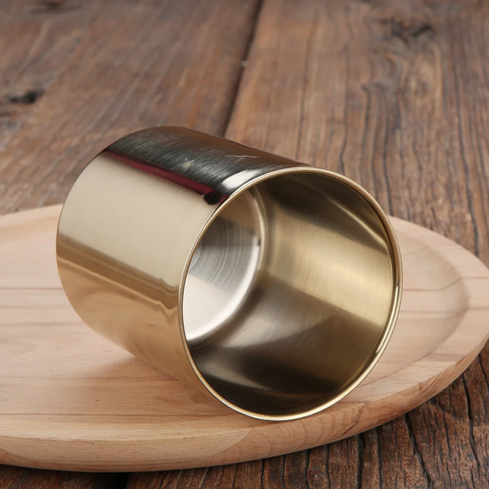 1pc 400ml Stainless Steel Cup Stable Multipurpose Non-deformation Polished Sturdy Handle Pen Holder
