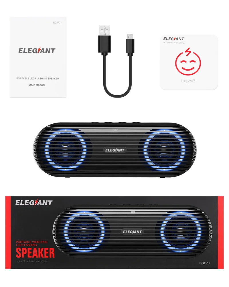 

Портативный bluetooth-динамик со светодиодсветильник кой