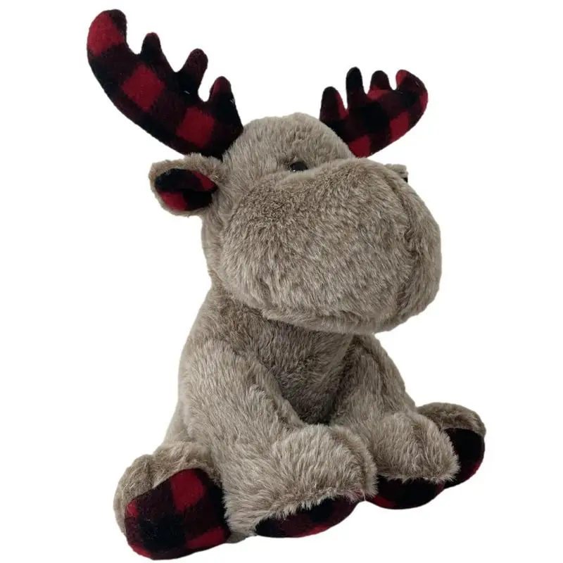 

Рождественская игрушка, олень, рождественские набивные куклы-животные с оленьими рогами, рождественские плюшевые куклы, украшения для стол...
