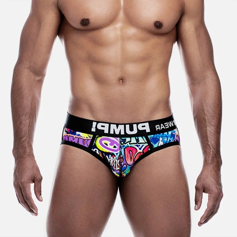Мужские Трусы С Графическим Принтом U-образный Чехол Высокой Эластичной Резинкой