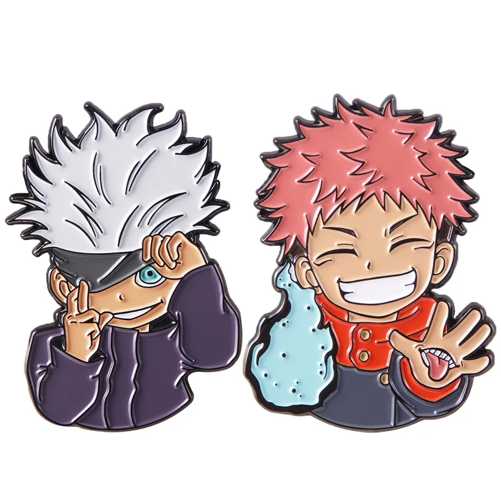 

Jujutsu Kaisen High Quality Metal Badge Pins Anime Button Brooch Chest Ornament Collection Cosplay Accessorie Birthday Gift