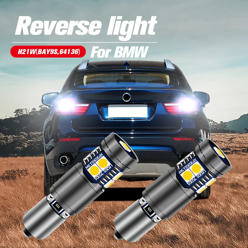 

2pcs LED Reverse Light Blub Backup Lamp H21W BAY9S 64136 Canbus No Error For BMW F30 F80 F31 G30 F90 E61 F11 G31 X3 G01 F97