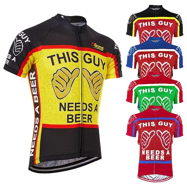 

21Grams® Men's Short Sleeve Cycling Jersey Summer Retro Novelty Funny Bike Jersey Breathable Anatomic Design