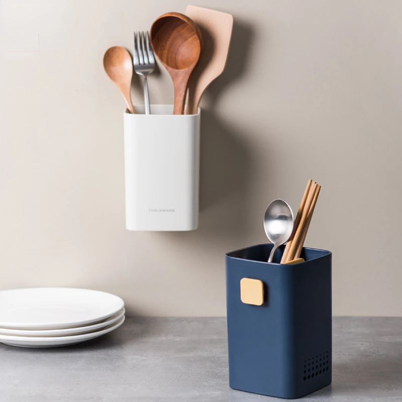 

YOYOPIN Mijia Wall-mounted Chopsticks Cage Rack Drain Anti-moisture Basket Home Kitchen Tableware Spoon Storage Box Organizer