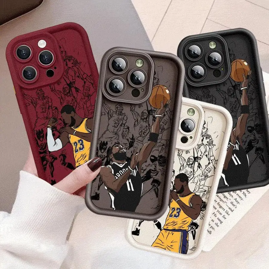 Sports Basketball Phone Case for Apple iPhone 16 11 13 15 12 14 Pro Max 7 XR X XS Mini Plus 8 SE Silicone Cover
