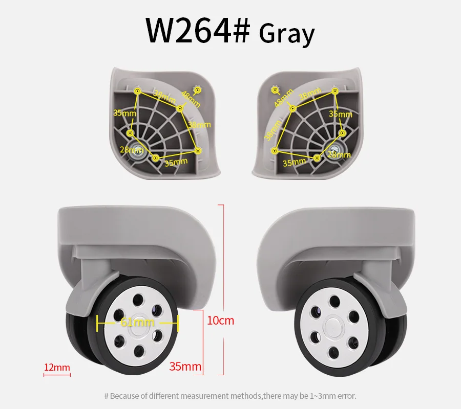W264 Trolley Case Universal Wheel Replacement Accessories Travel Luggag Wheel Pulley Mute Wheel Mute Accessories 22 Inch 24 Inch